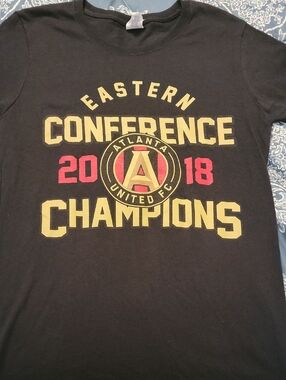 ATLANTA UNITED SOCCER Cotton Tee - Black with Blue Tag SIZE S